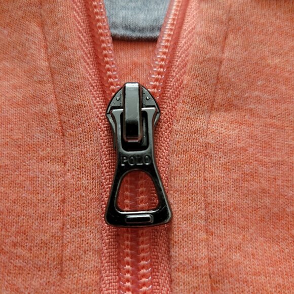 Polo Ralph Lauren Quarter-Zip Pullover Orange Blue Pony Sweatshirt Size Medium - Picture 4 of 11